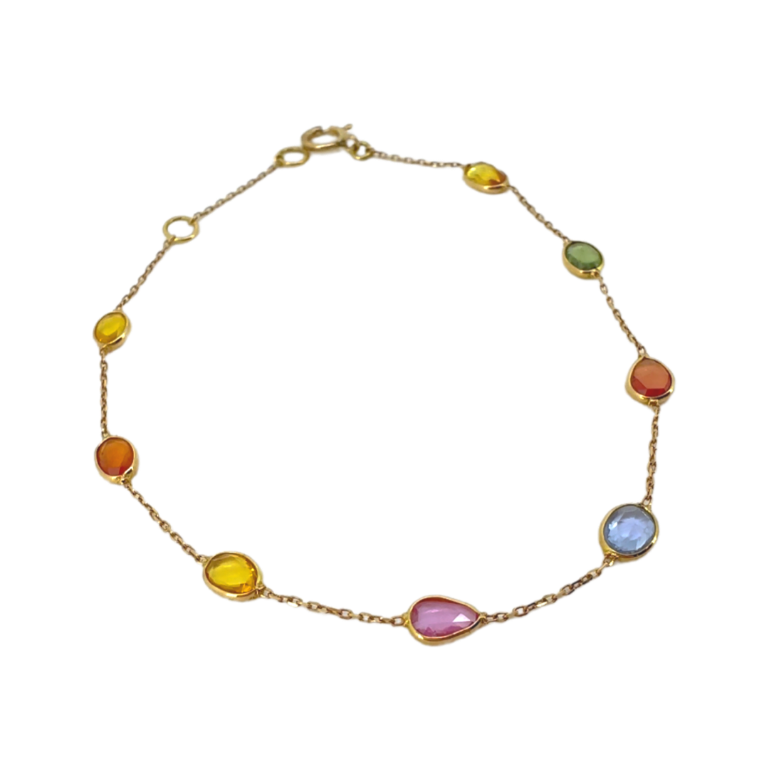 Multi Sapphire Pear Oval Bracelet