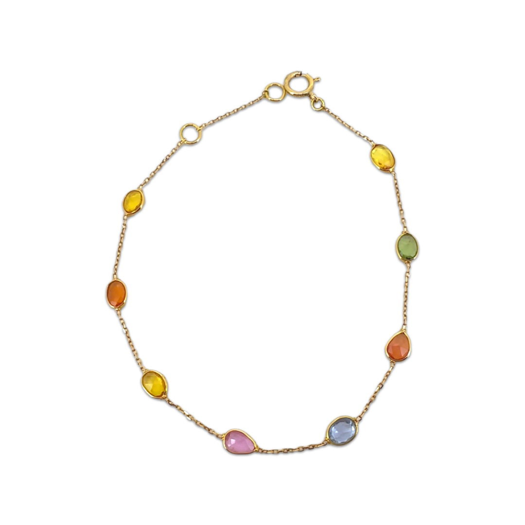 Multi Sapphire Pear Oval Bracelet