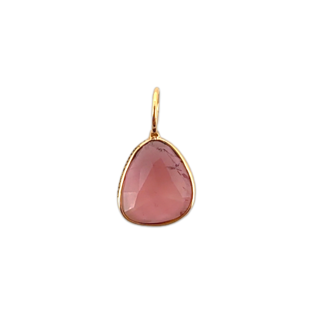 Abstract Pink Tourmaline Pendant