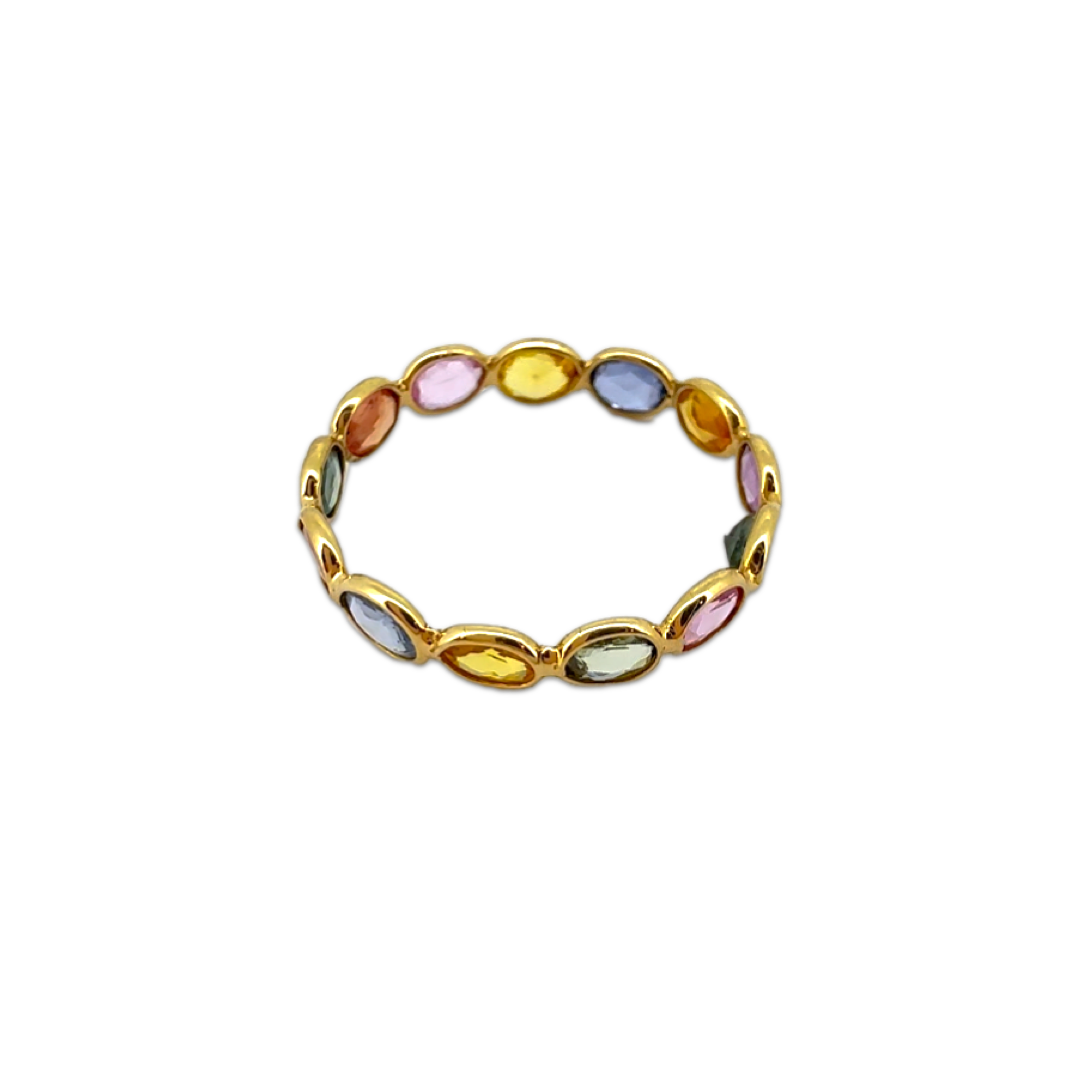 Oval Multi Sapphire Eternity Band