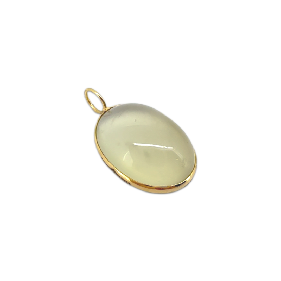 Clear Moonstone Oval Pendant