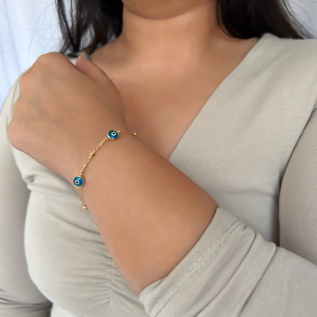 Evil Eye Bead Bracelet