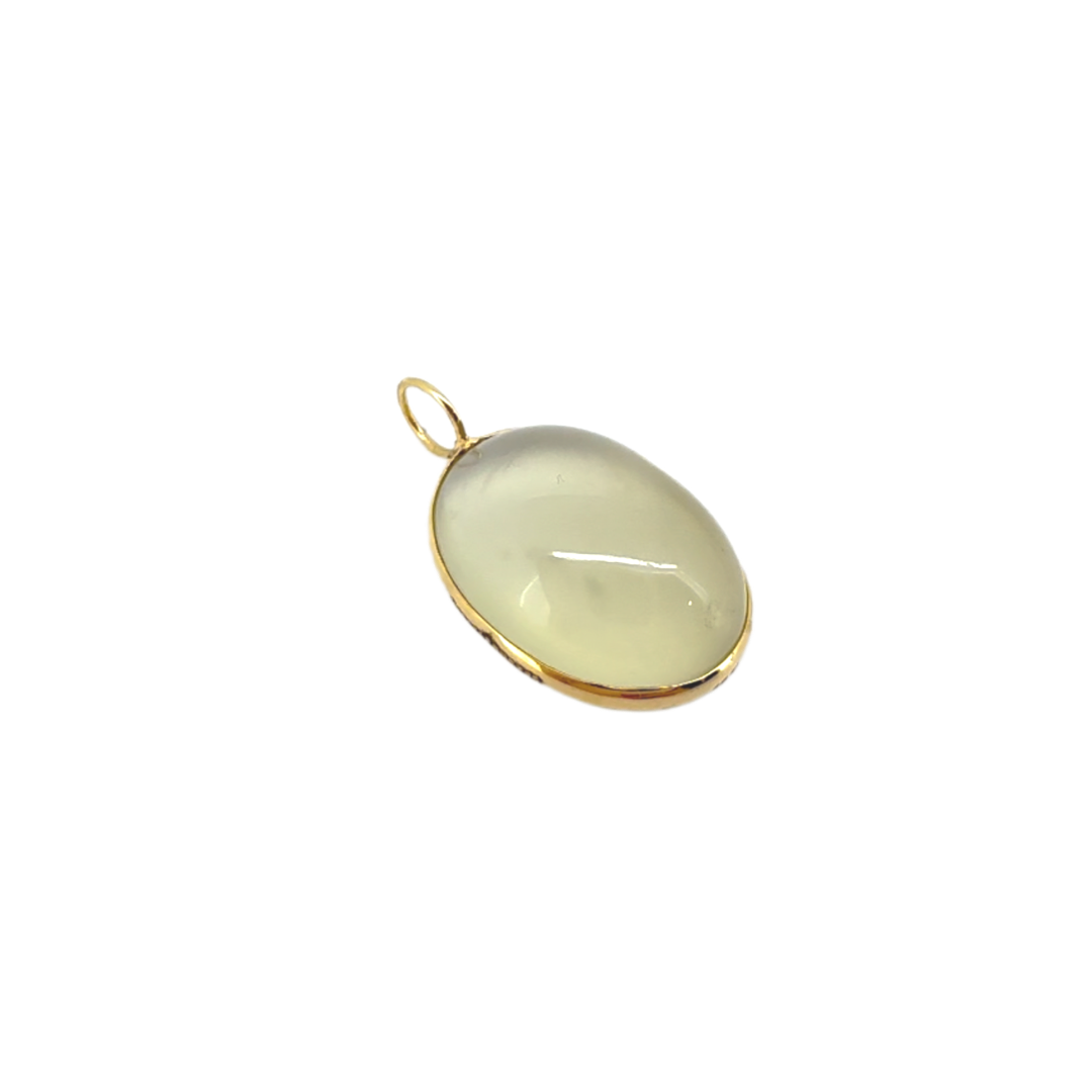 Mini Clear Moonstone Oval Pendant