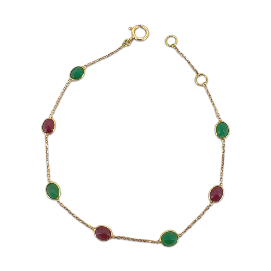 Ruby Emerald Oval Bracelet