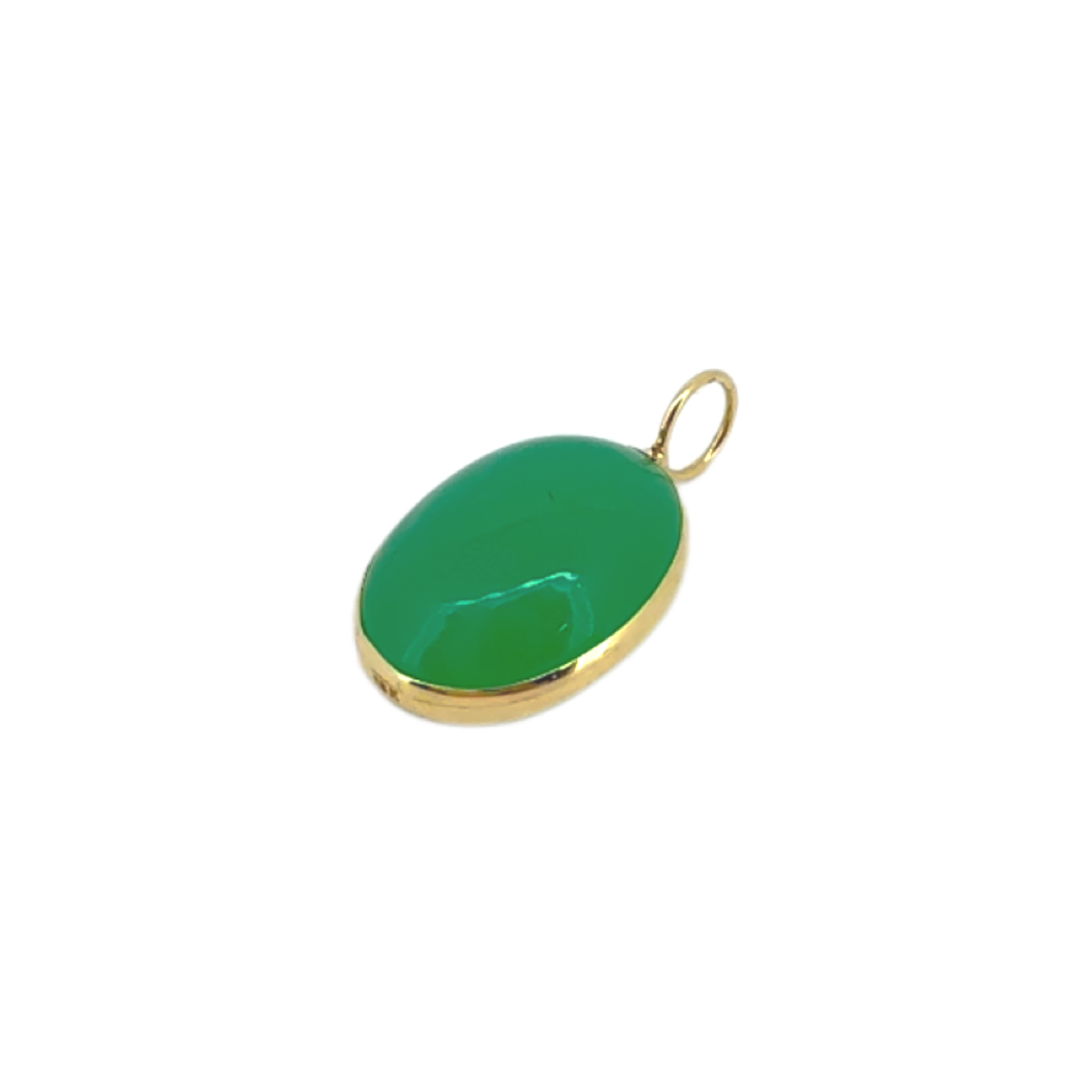 Mini Chrysophrase Oval Pendant