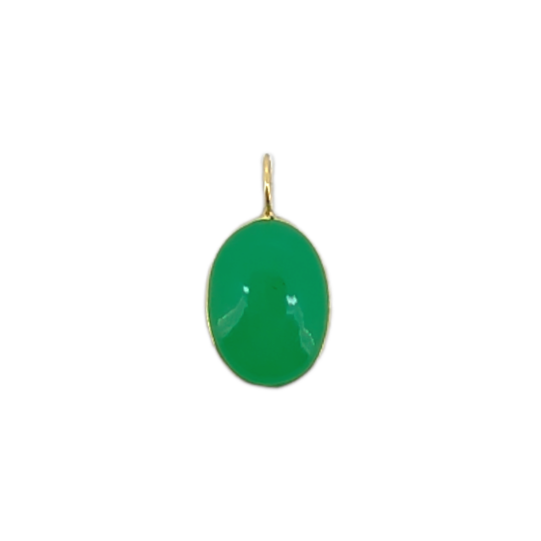 Mini Chrysophrase Oval Pendant