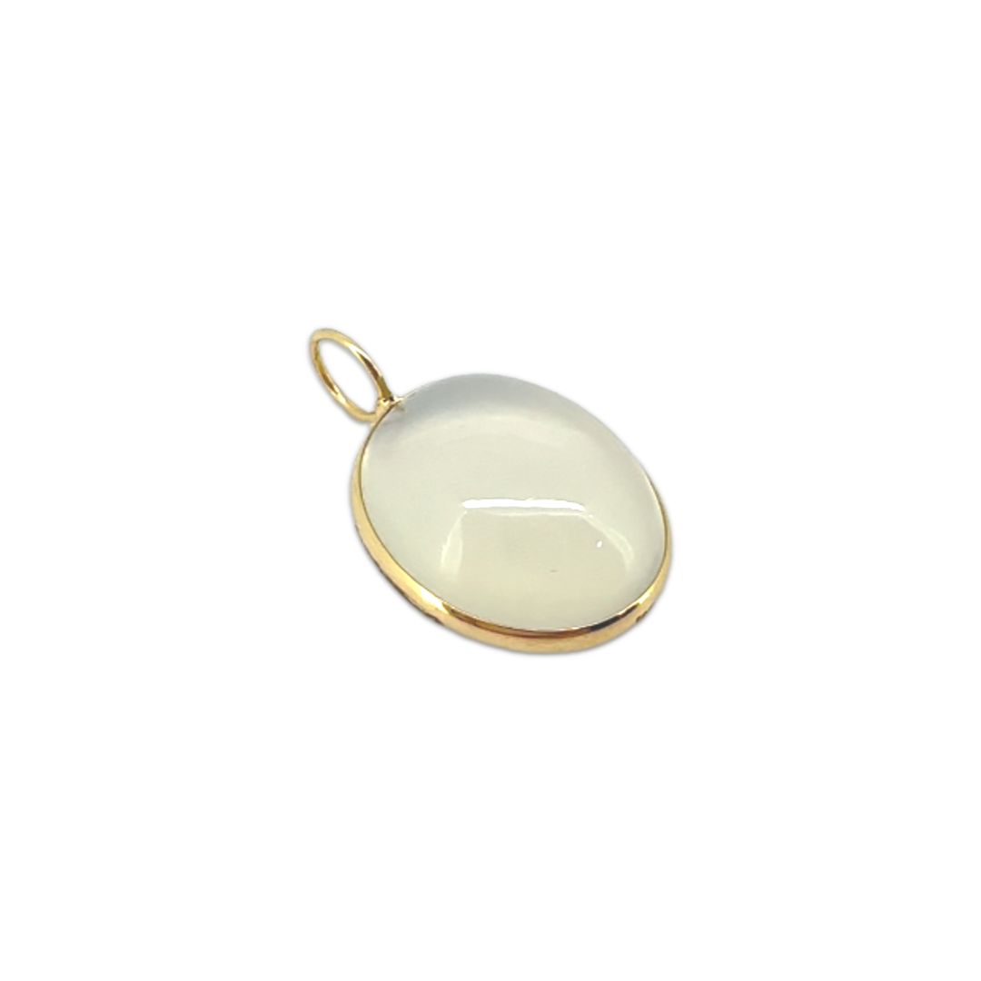 Mini White Moonstone Oval Pendant