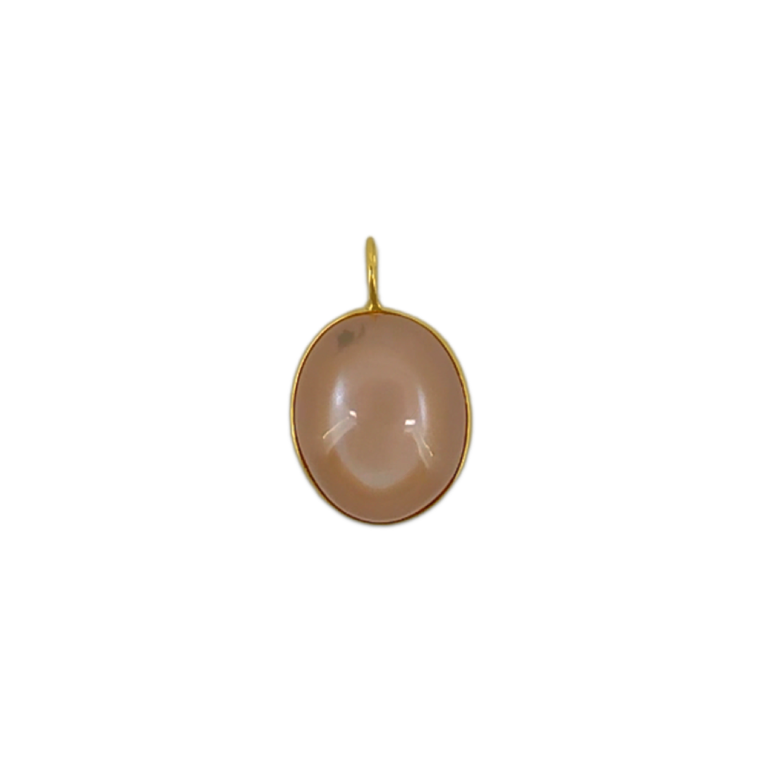 Beige Moonstone Oval Pendant