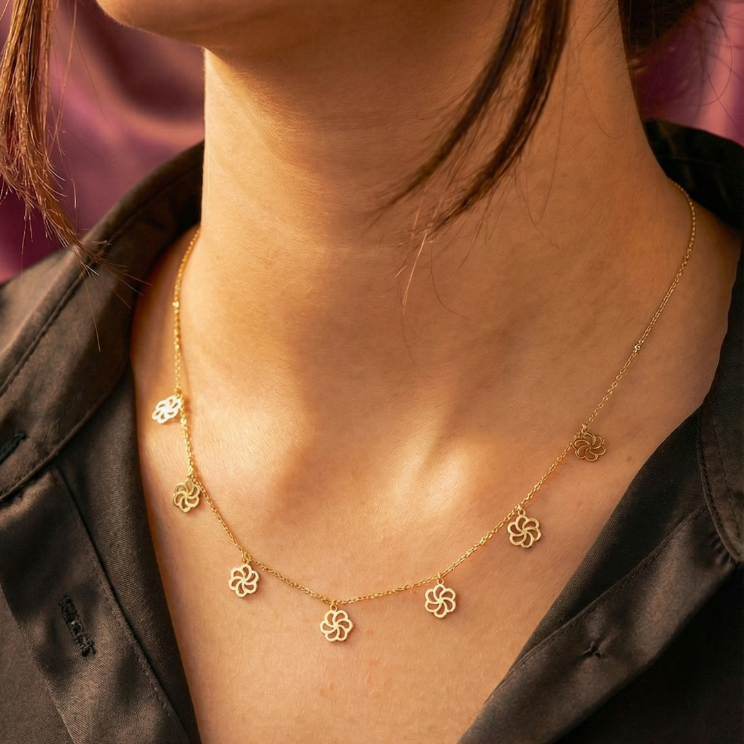 Mini Fan Charm Necklace