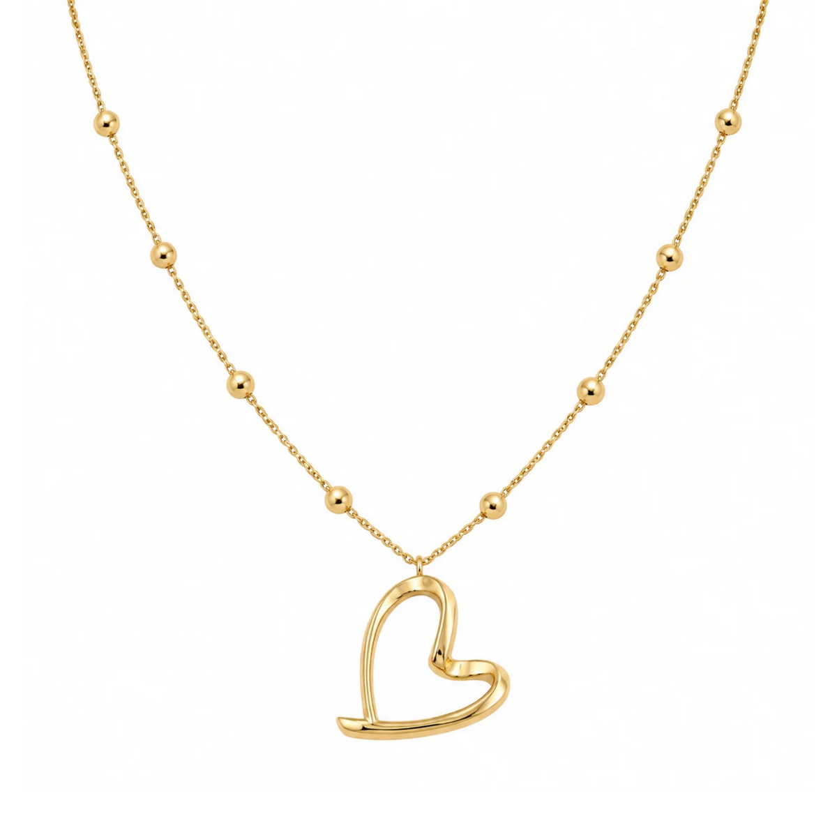 Curvy Heart Sphere Necklace