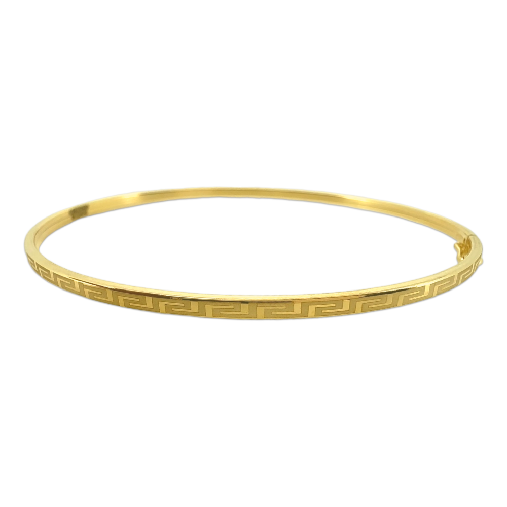 Sleek Meander Bangle Bracelet | Yellow