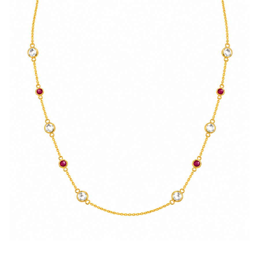 Abstract Dual Color Stone Chain