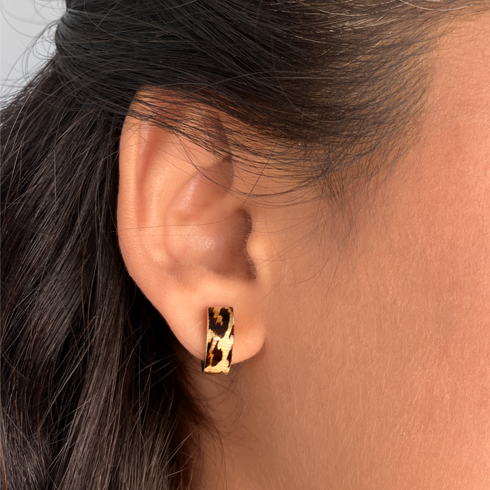 Animal Print Hoops