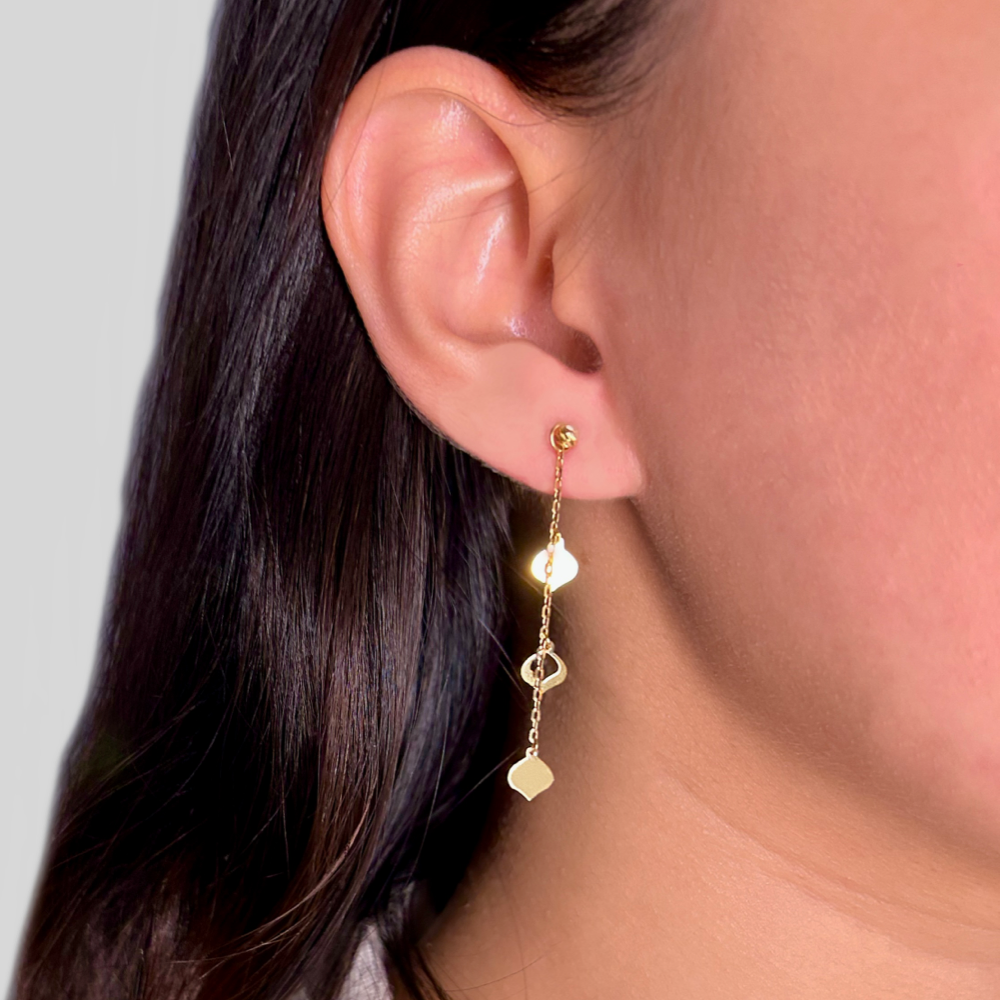 Gold Star Earrings Long Dangle 14K Gold Filled Chain – Avnis
