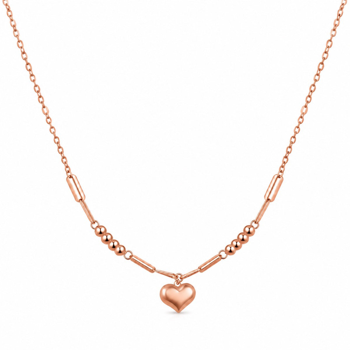 Rose Heart Bead Necklace