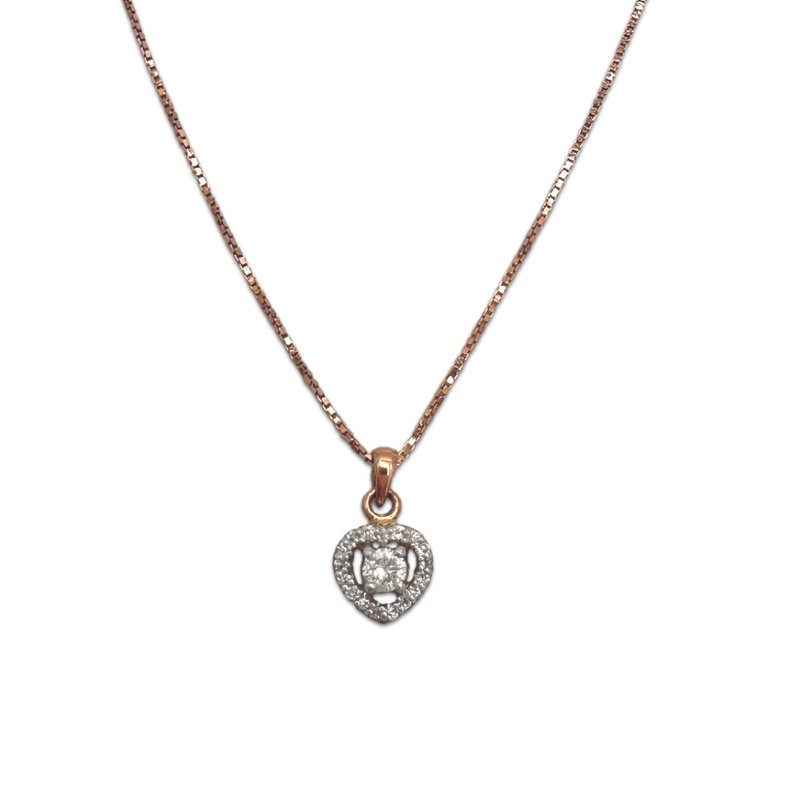Halo Heart Necklace | Rose Gold