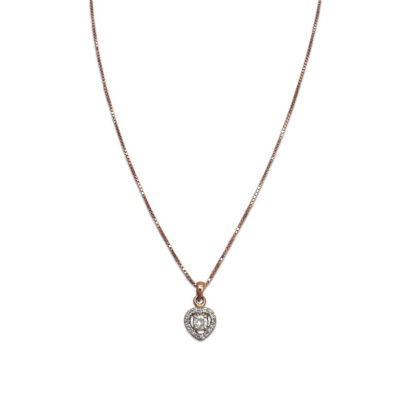 Halo Heart Necklace | Rose Gold