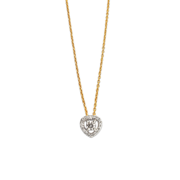 Halo Heart Necklace | Yellow Gold