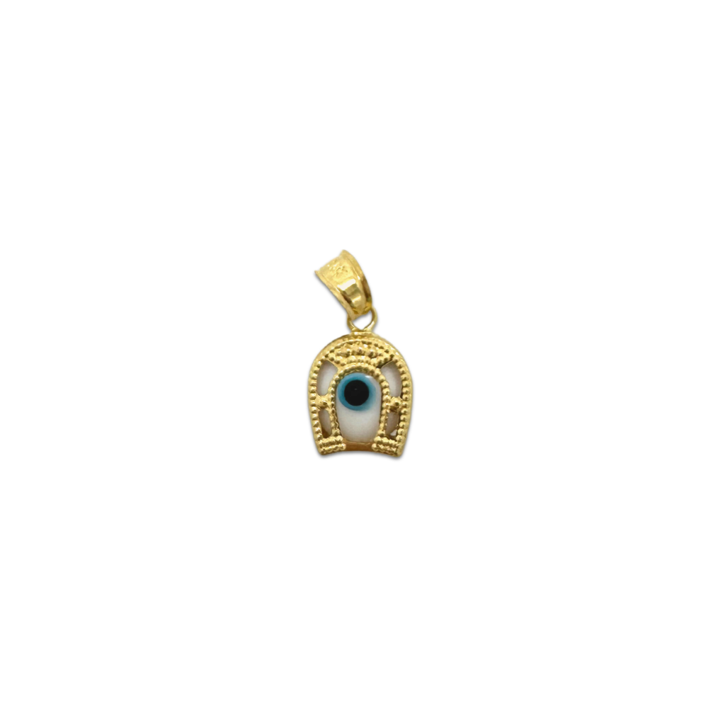 Horseshoe Evil Eye Pendant