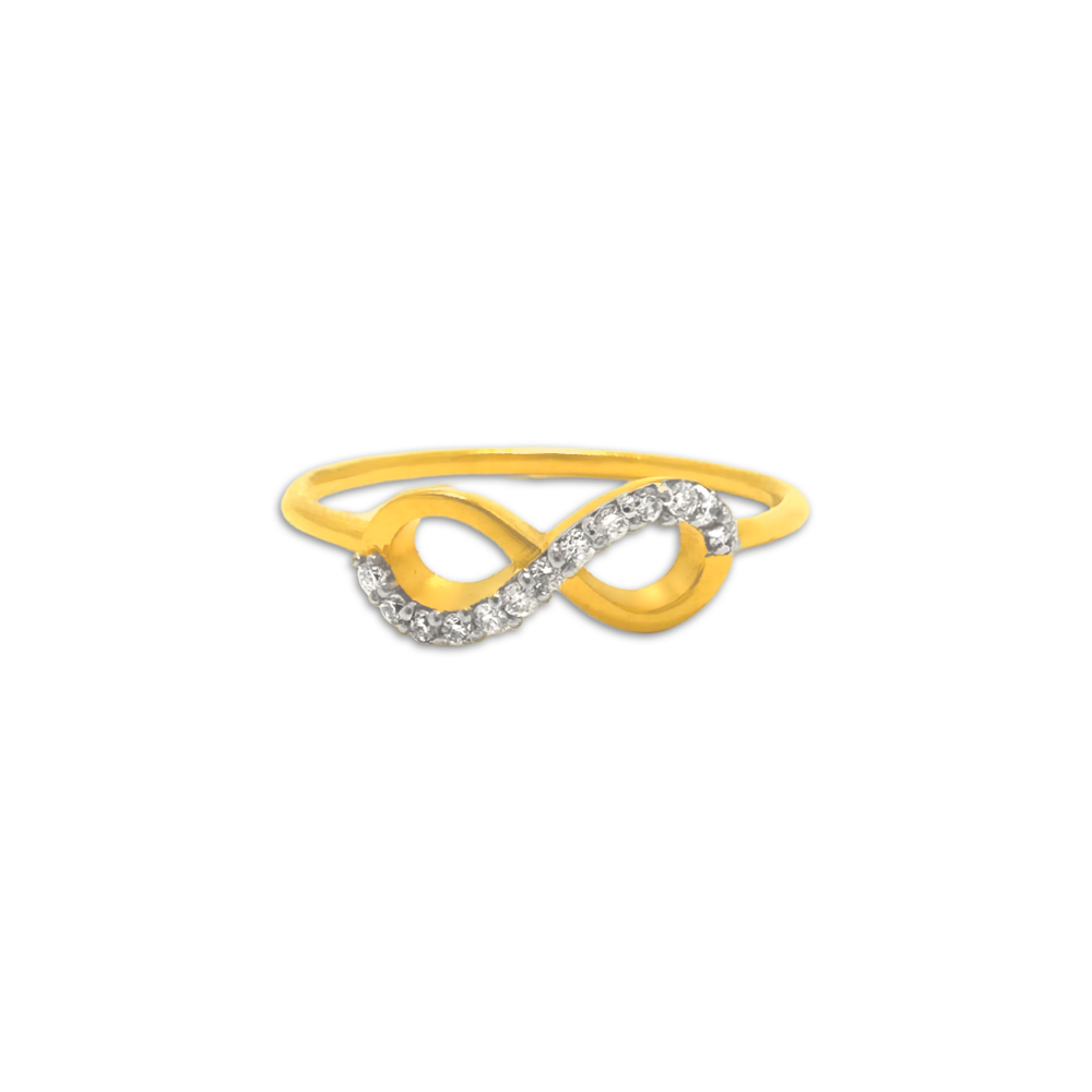 Gold Infinity Ring With lemniscate Sign - Pearlkraft