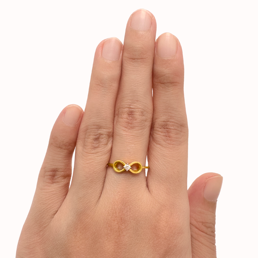 Mini Solitaire Infinity Ring