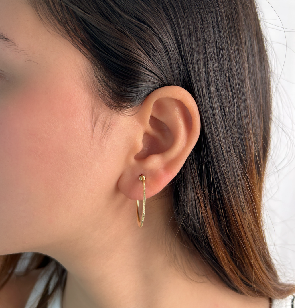 Midi Sanded Flat Hoops