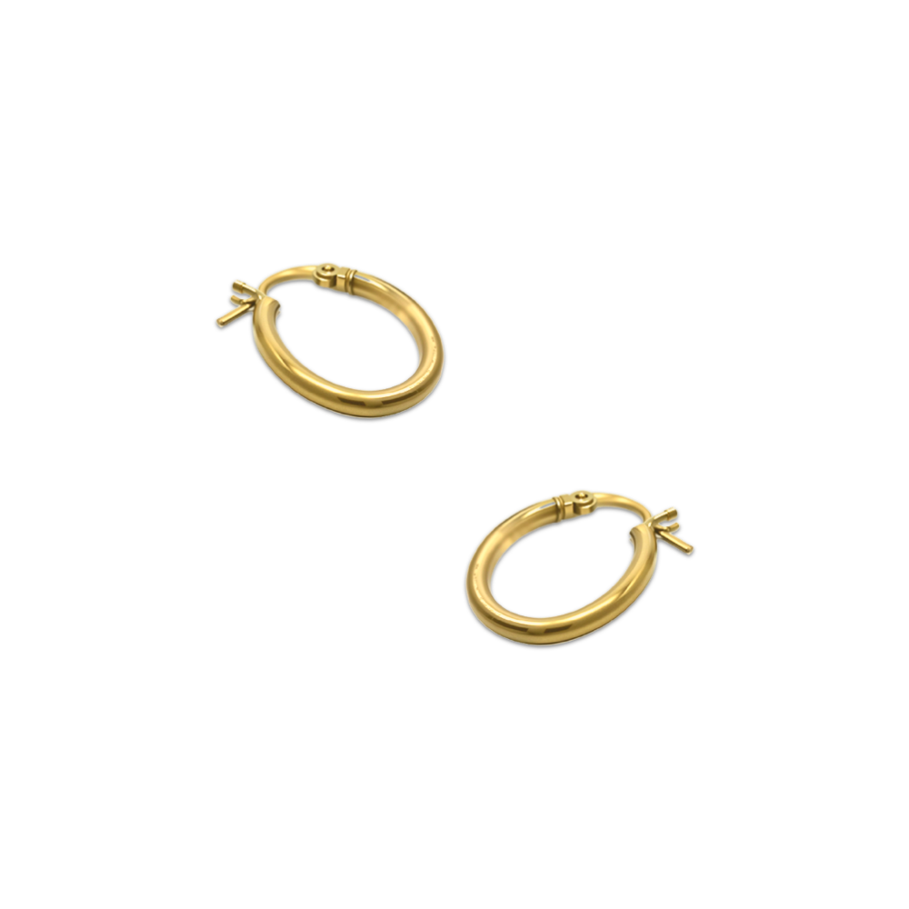 Graceful Oval Pattern Diamond Hoop Earrings