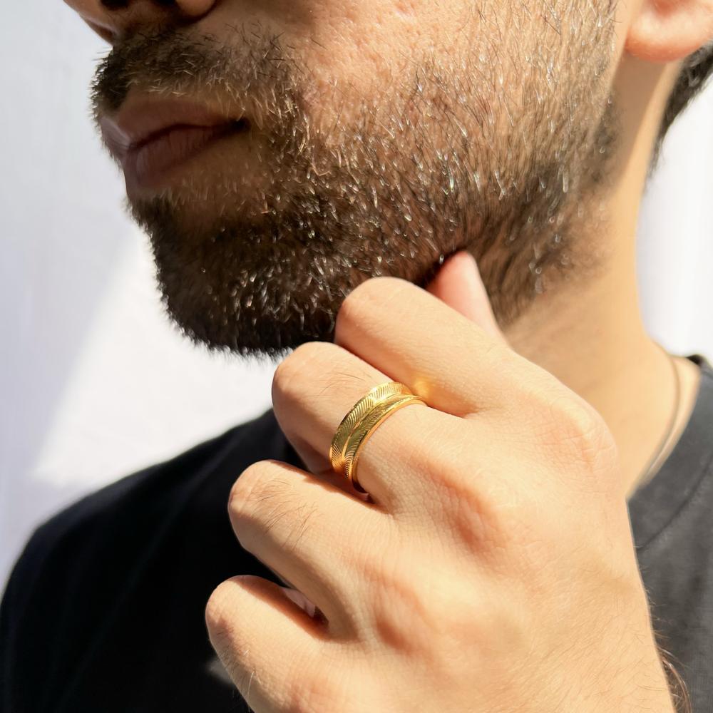 Adler Gold Band for Him | Modern gold ring, Gold rings simple, Gold ring  designs