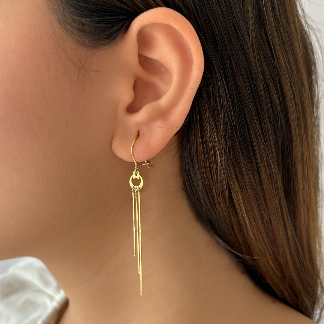 Moon Flower Drop Earrings