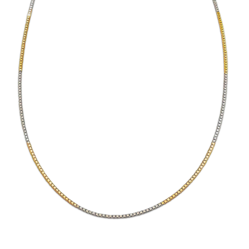 Gold Necklace Layer with 3mm Box Chain and Onyx Square Necklace – Nialaya