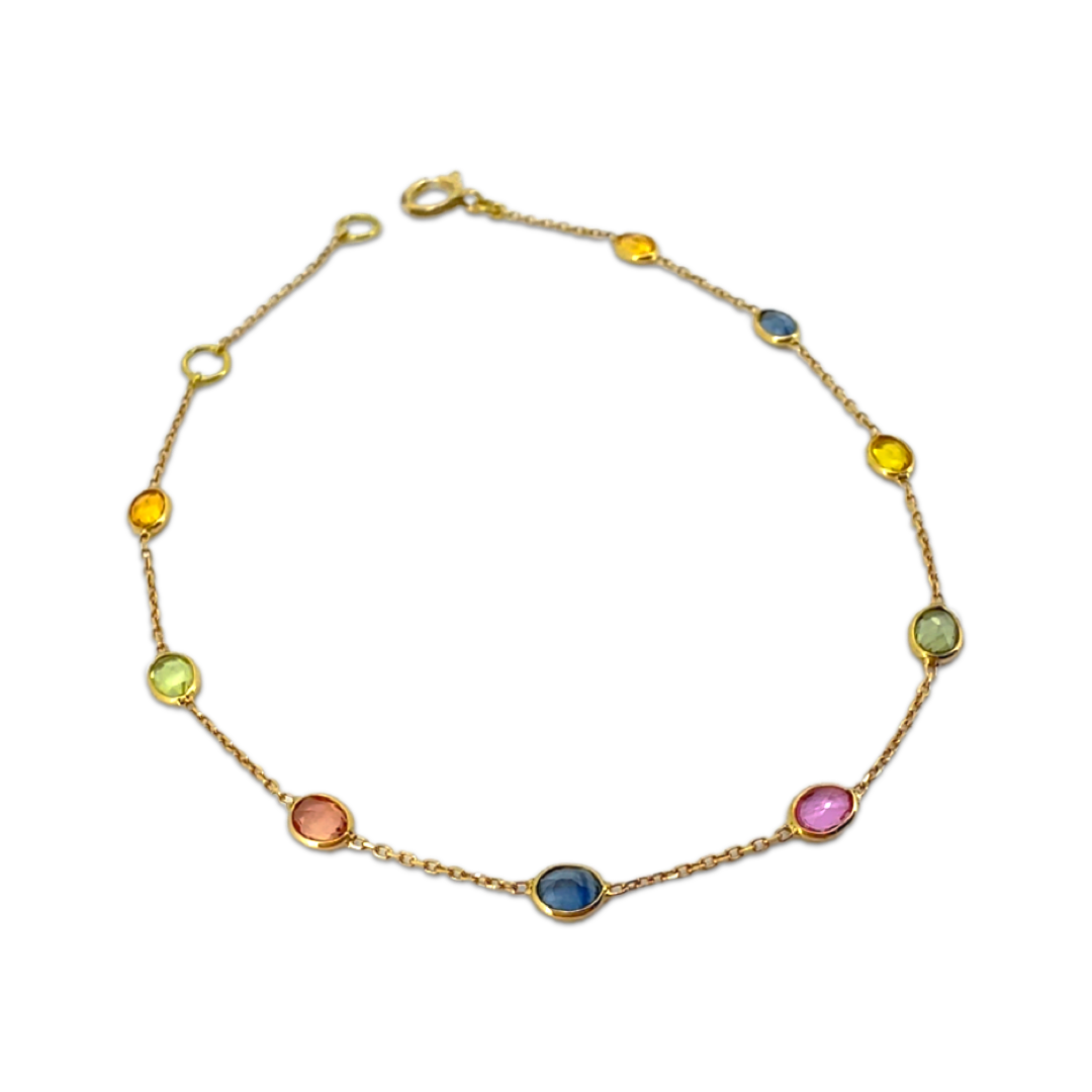 Multi Sapphire Oval Bracelet