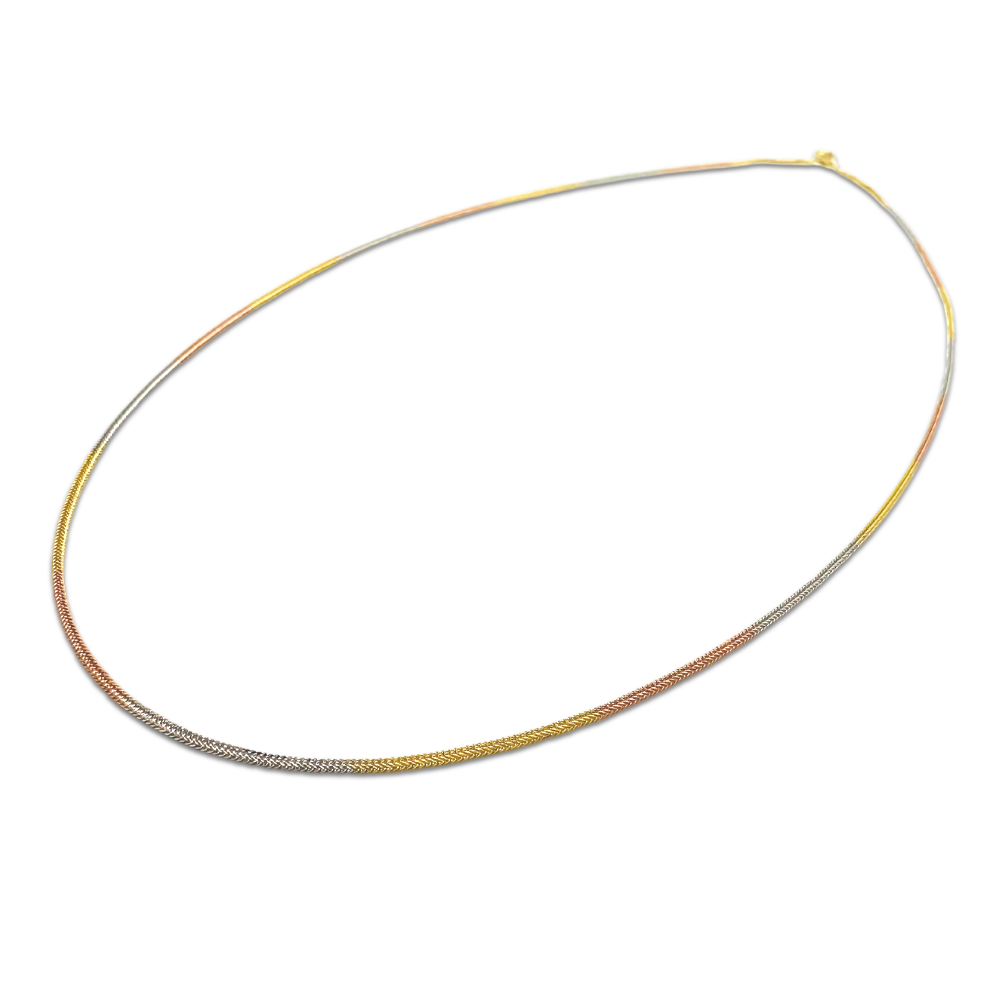 14K Yellow Gold Solid 3.3mm Round Box Chain Necklace - 22 inches
