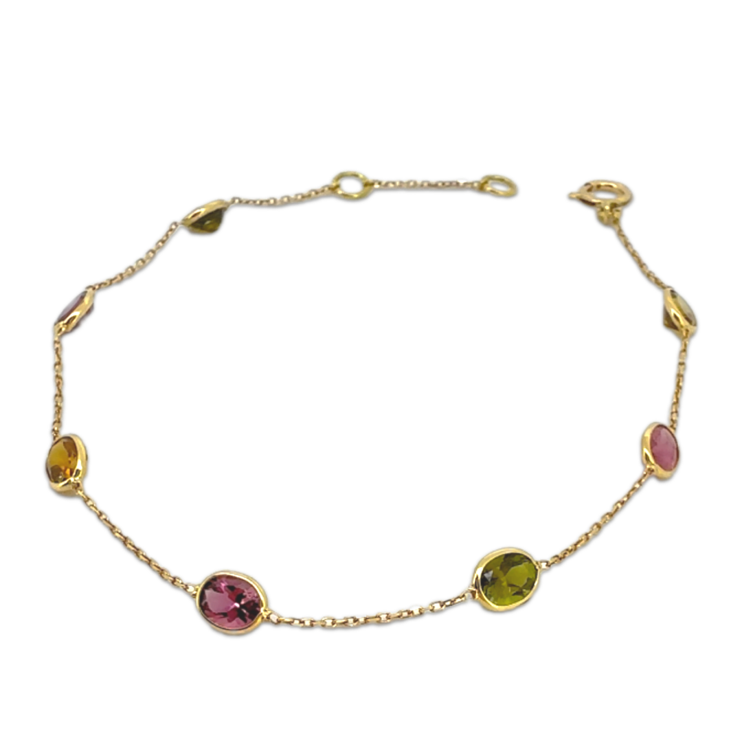 Pastel Tourmaline Oval Bracelet