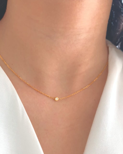 Mini Diamond Bezel Necklace – Rachel Reid