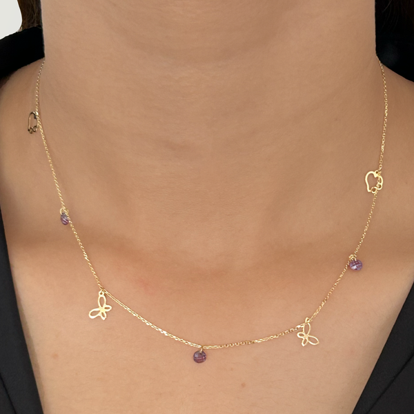 Purple Flutter Necklace