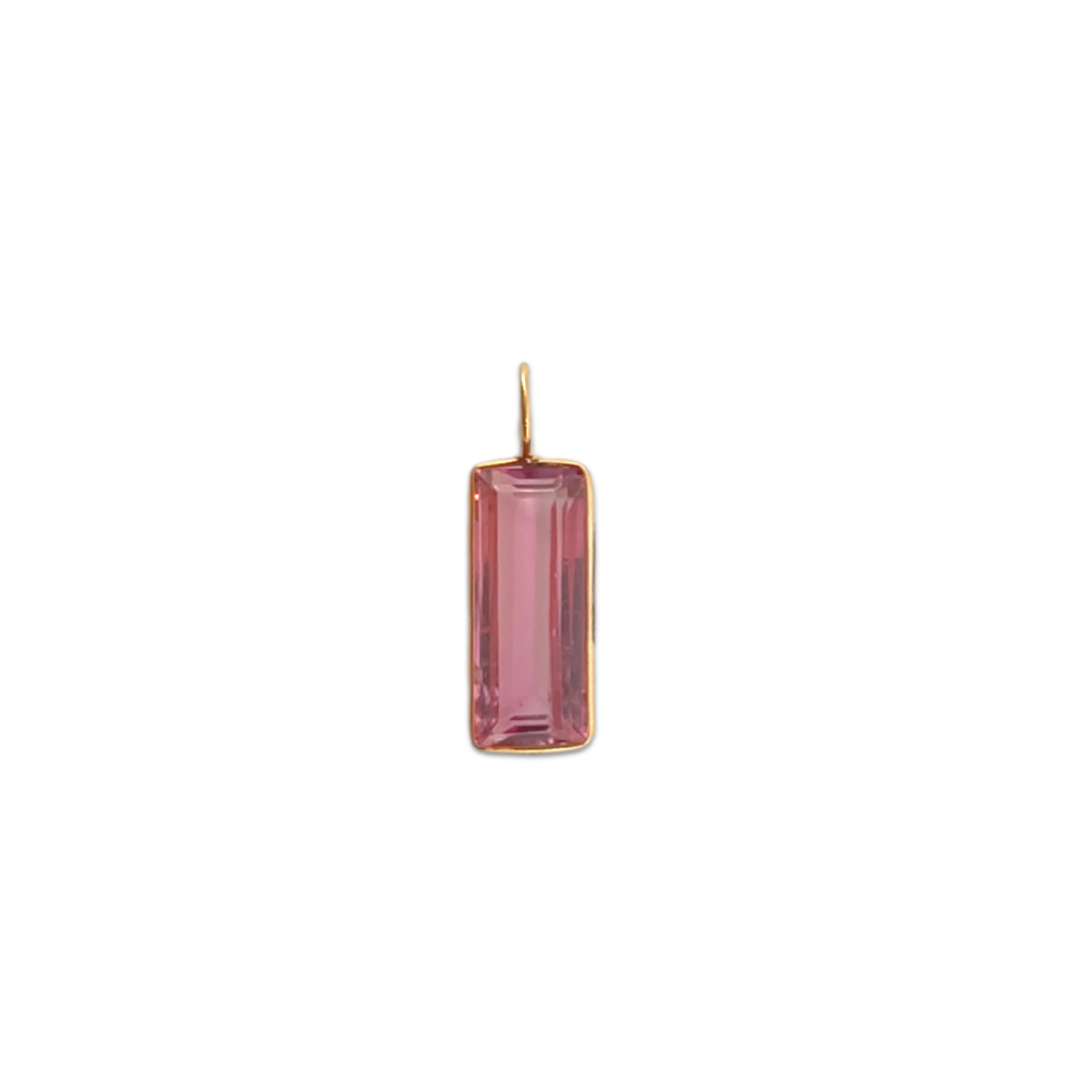 Rectangular Pink Tourmaline Pendant