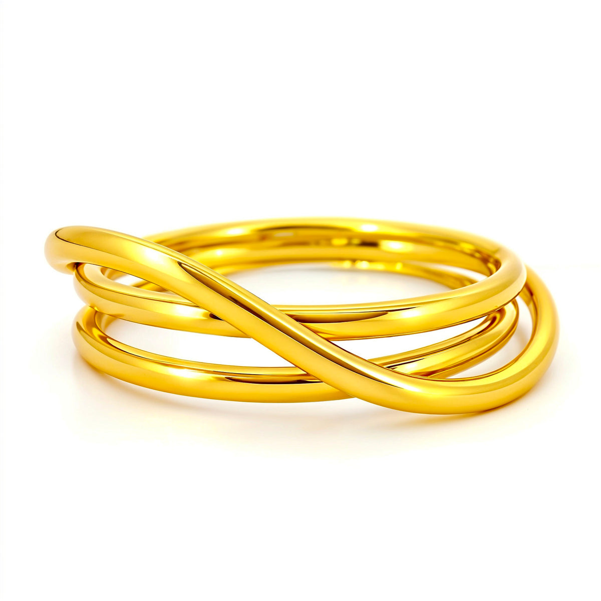 Abstract Spiral Triple Ring | 9k | Size 10