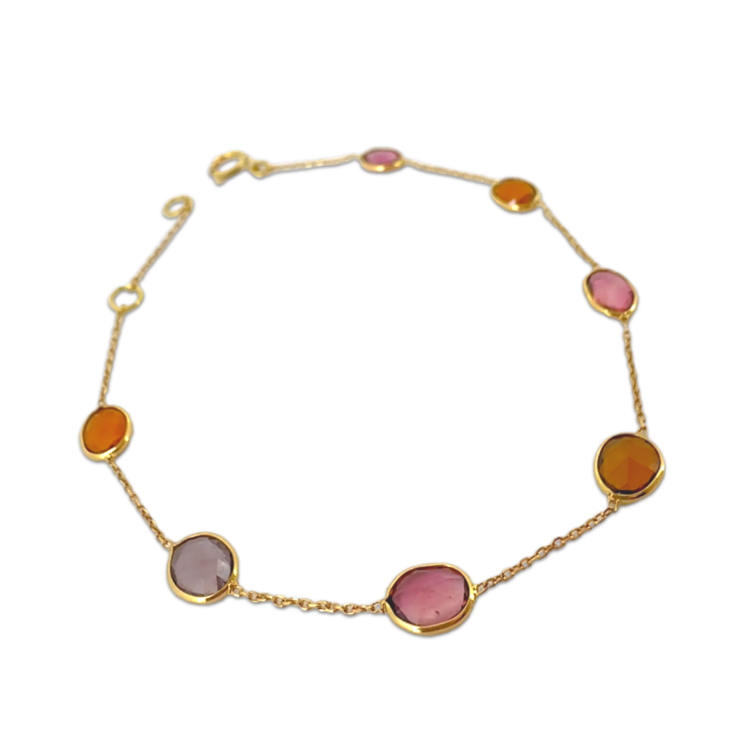 Sunset Tourmaline Oval Bracelet