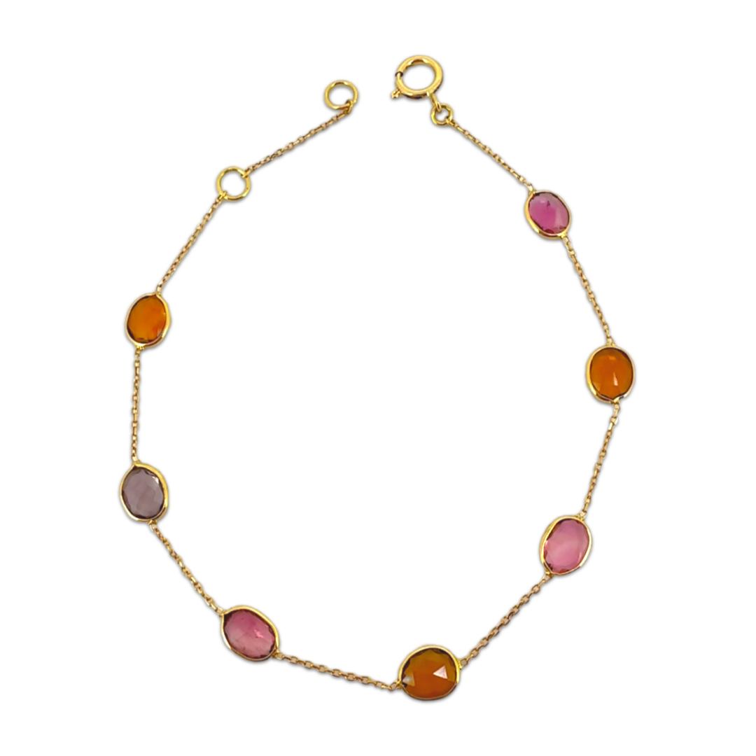 Sunset Tourmaline Oval Bracelet