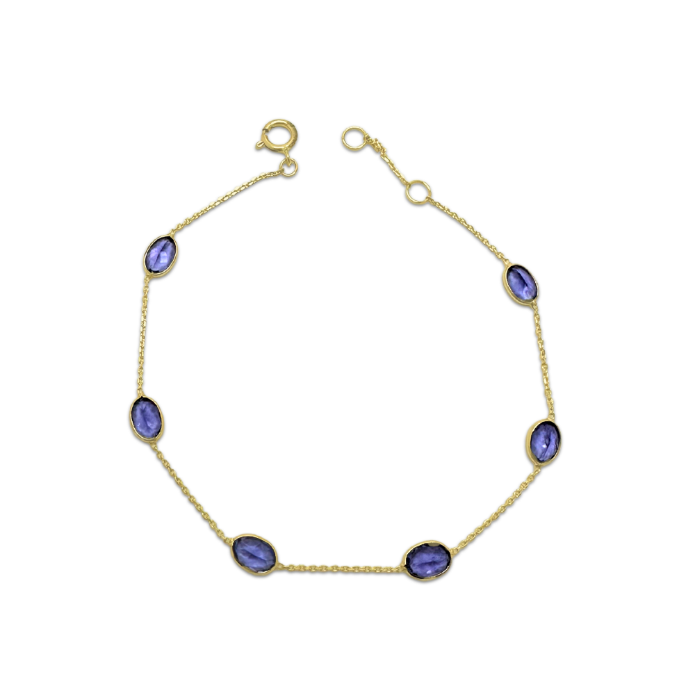 Womens Diamond Blue Sapphire Halo Bracelet 18K Gold 29.08 ct 7