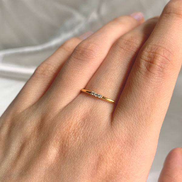 Tri Diamond Ring | Clearance | 14k Size 15