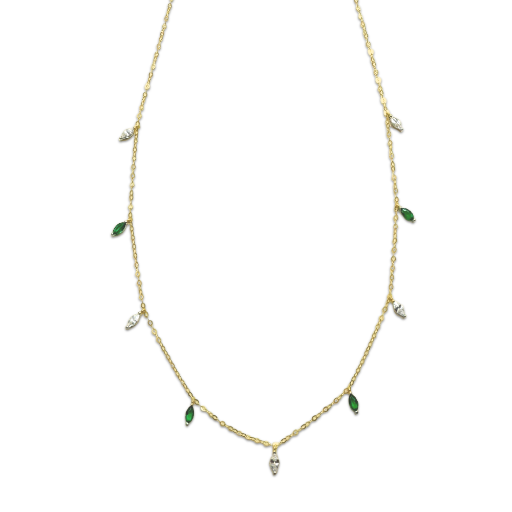 Green Marquise Crystal Necklace
