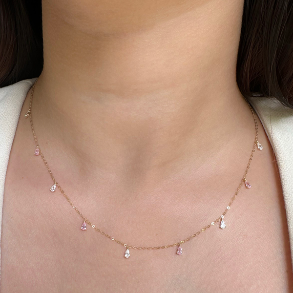 Dual Pear Crystal Necklace
