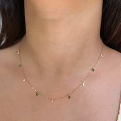 Dual Pear Floating Necklace