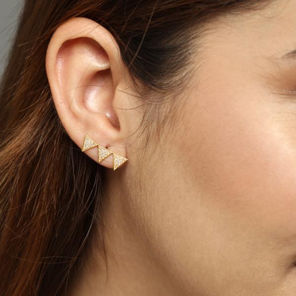 Triplet Diamond Studs Earrings Starklejewels 