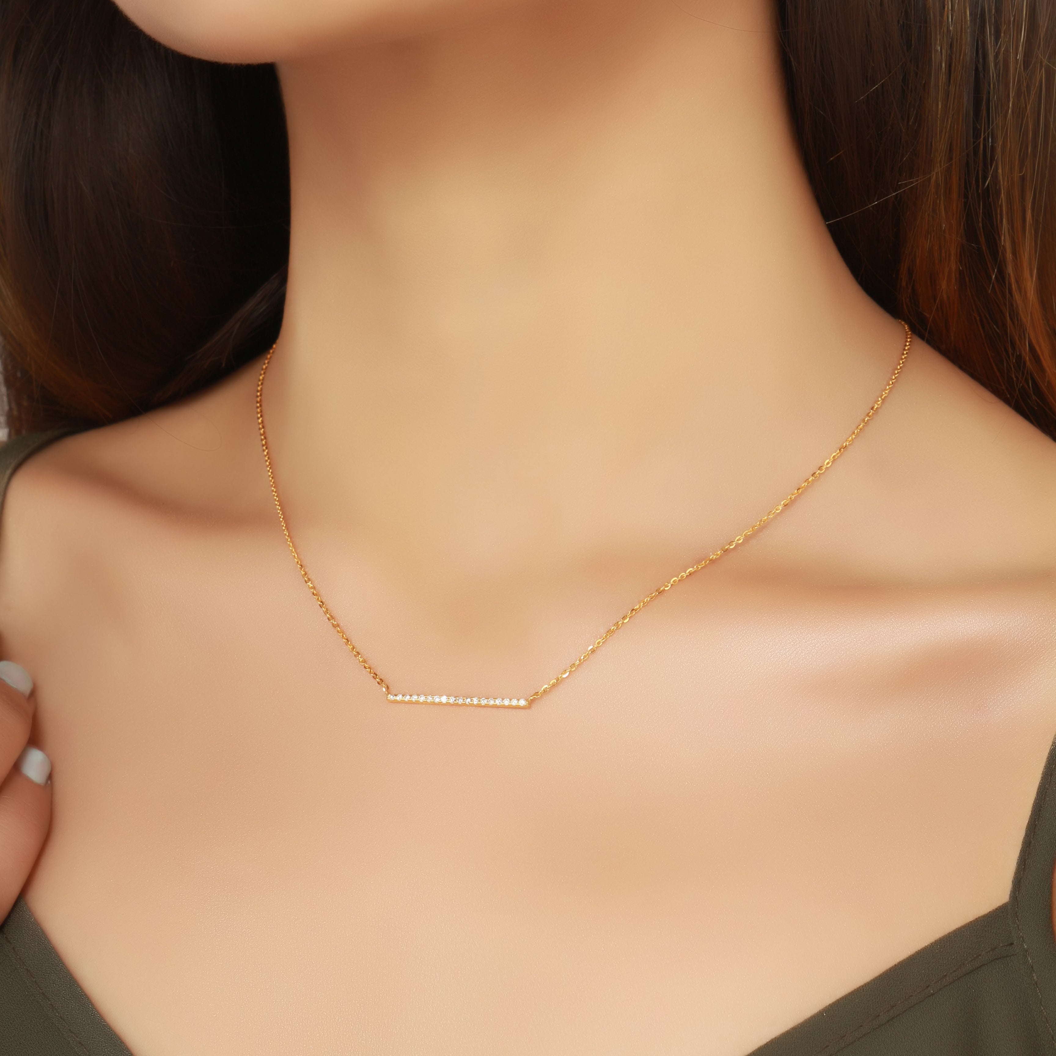 Yellow diamond necklace in 14k yellow gold | KLENOTA