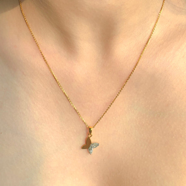 Diamond Butterfly + Plain Chain - Starkle