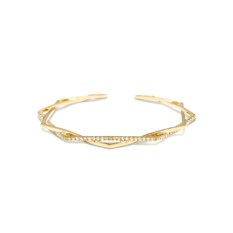 gold diamond bracelet for women, Gold Bar double ring for women, Jewelry for girlfriend, minimalist jewellery, real gold jewelry, diamond jewellery