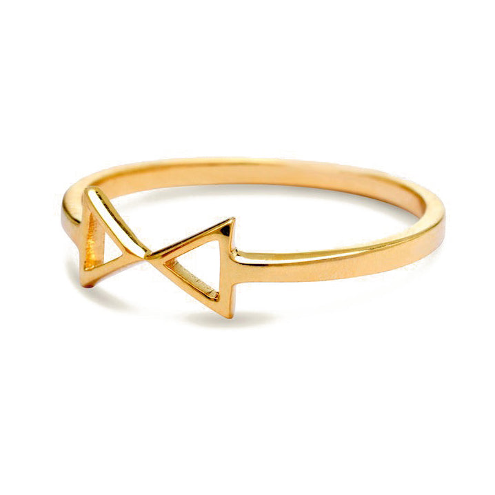 Gold bow ring for women,  Jewelry for girlfriend, minimalist jewellery, real gold jewelry