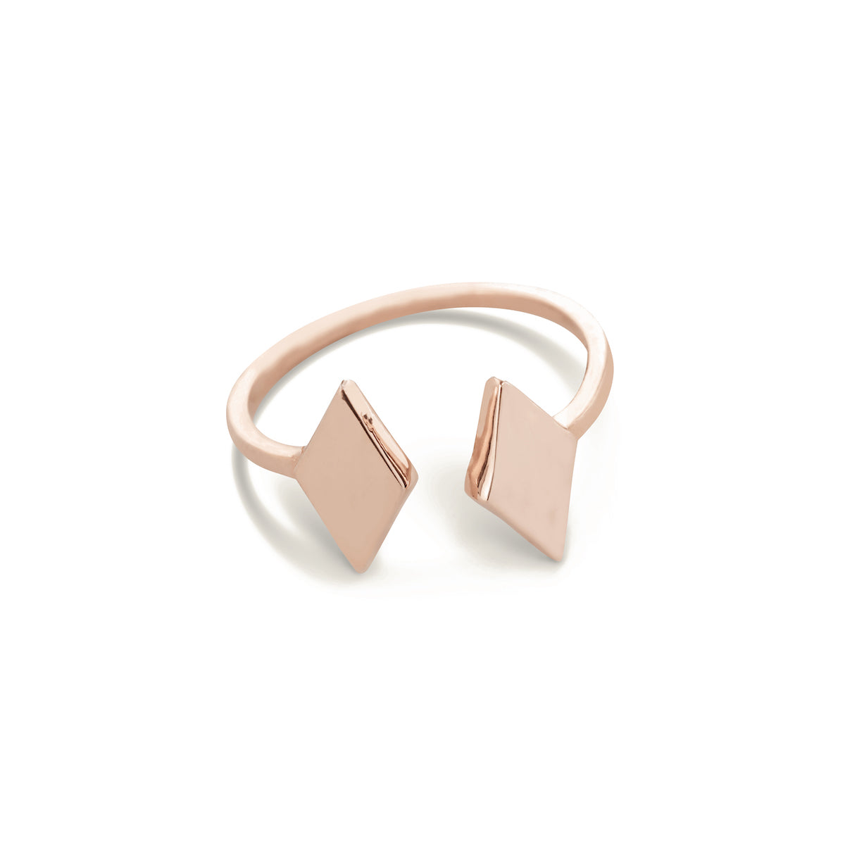 gold rhombus ring for women in rose gold colour